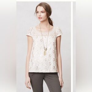 Anthropologie Meadow Rue Odette Lace Top Size L EUC